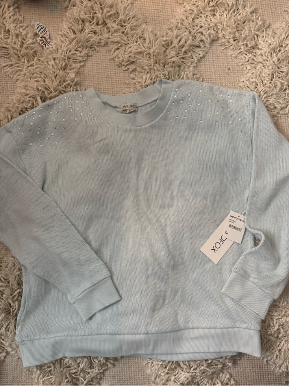 Wildfox Light Blue Embellished Sweater